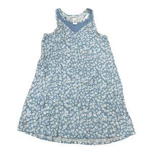 Nordstrom Blue Floral Crochet Neckline Tank Dress Girls XL